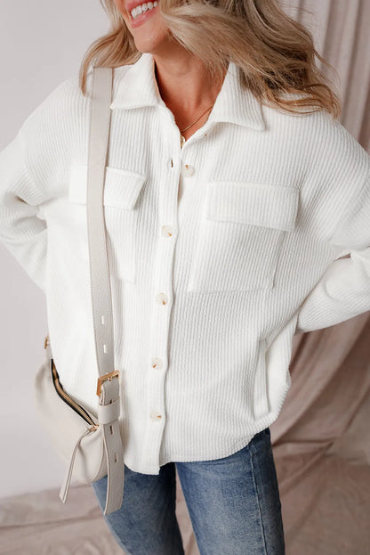 Langärmlige Hemdjacke mit Knopfleiste