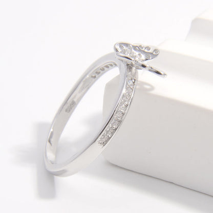 Schmetterlingsring aus 925er Sterlingsilber mit Zirkonia-Intarsien