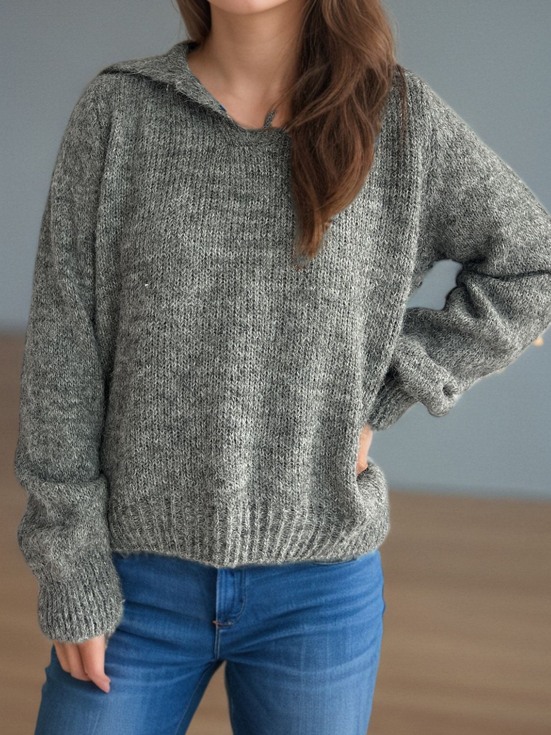 Pullover mit Kragen und langen Ärmeln