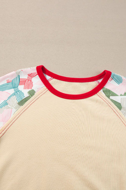 Bedrucktes Langarm-Sweatshirt mit Rundhalsausschnitt