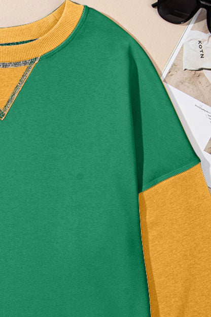 Sweatshirt mit kontrastierendem Rundhalsausschnitt und langen Ärmeln