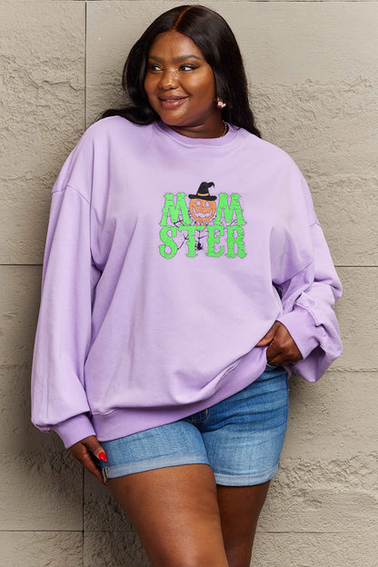 Simply Love – Sweatshirt mit Grafik und überschnittener Schulter