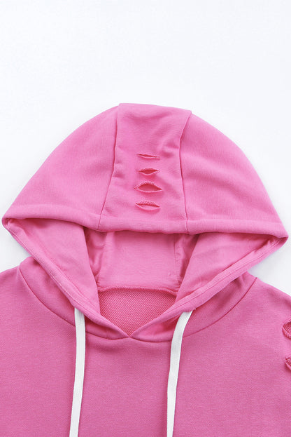 Kapuzenpullover mit Kordelzug und langen Ärmeln im Used-Look