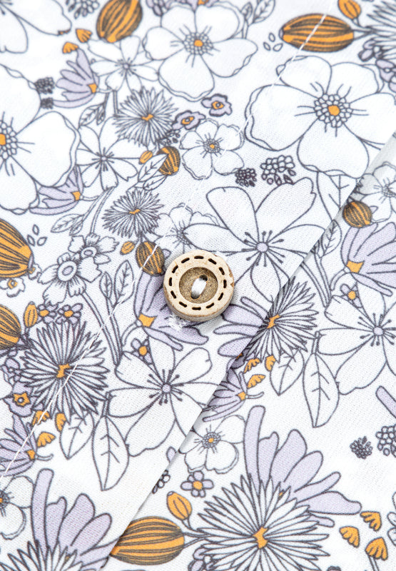 Langärmliges Hemd mit Blumenmuster und Kragen