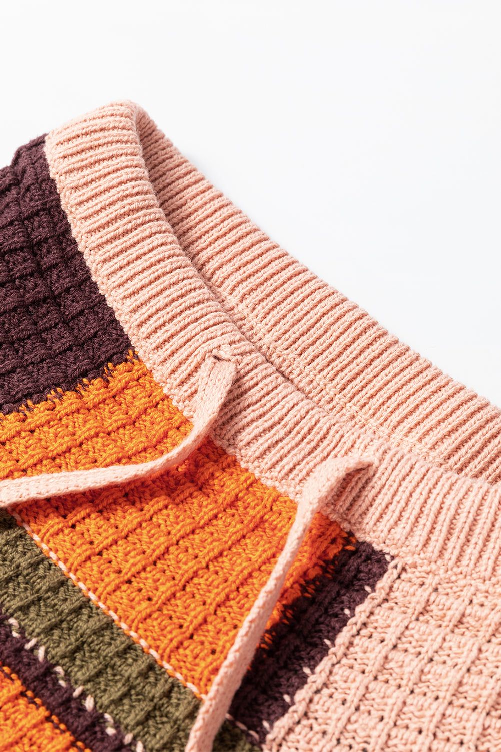 Pullover mit Stehkragen und Farbblockdesign im Kordelzugdesign