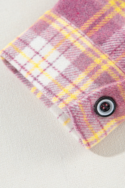 Karierte Hemdjacke mit Kragen und Knopfleiste