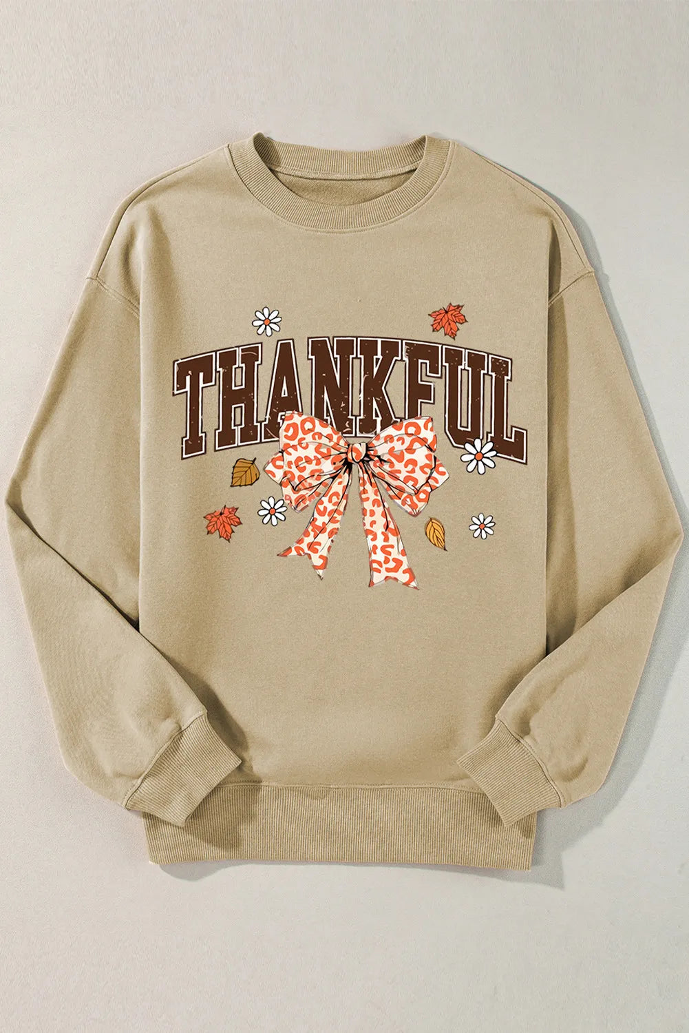 THANKFUL Langarm-Sweatshirt mit Rundhalsausschnitt und Schleife