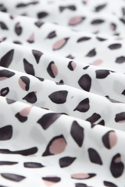 Bedruckte Bluse mit halblangen Ärmeln und schulterfreier Passform in Übergröße