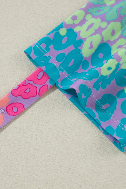 Plus Size Bluse mit Leopardenmuster und langen Ärmeln