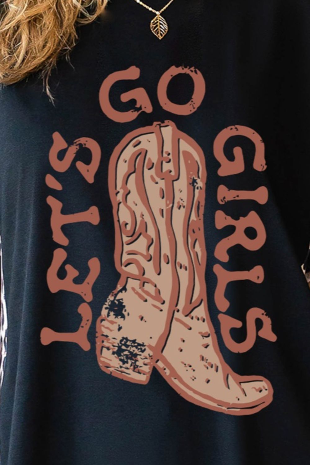 LET'S GO GIRLS T-Shirt mit Rundhalsausschnitt und kurzen Ärmeln