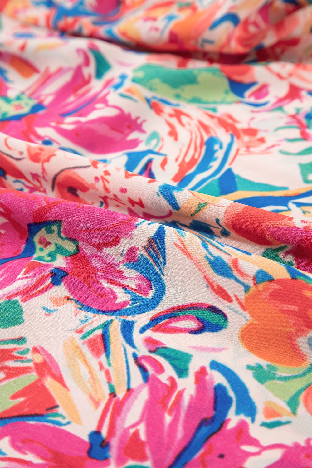 Bluse mit Flügelärmeln, Rüschen und Print