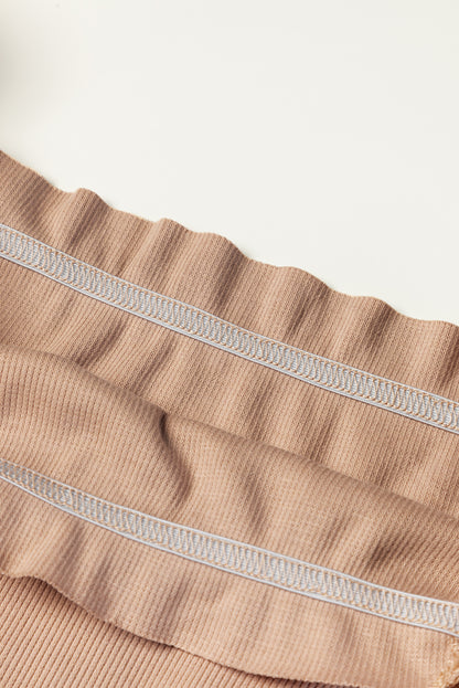 Gerafftes, schulterfreies, langärmliges Kleid