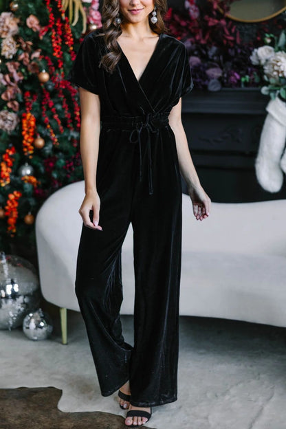 Jumpsuit mit kurzen Ärmeln und Kordelzug