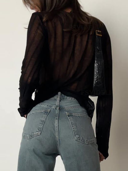 T-Shirt mit Rundhalsausschnitt und langen Ärmeln