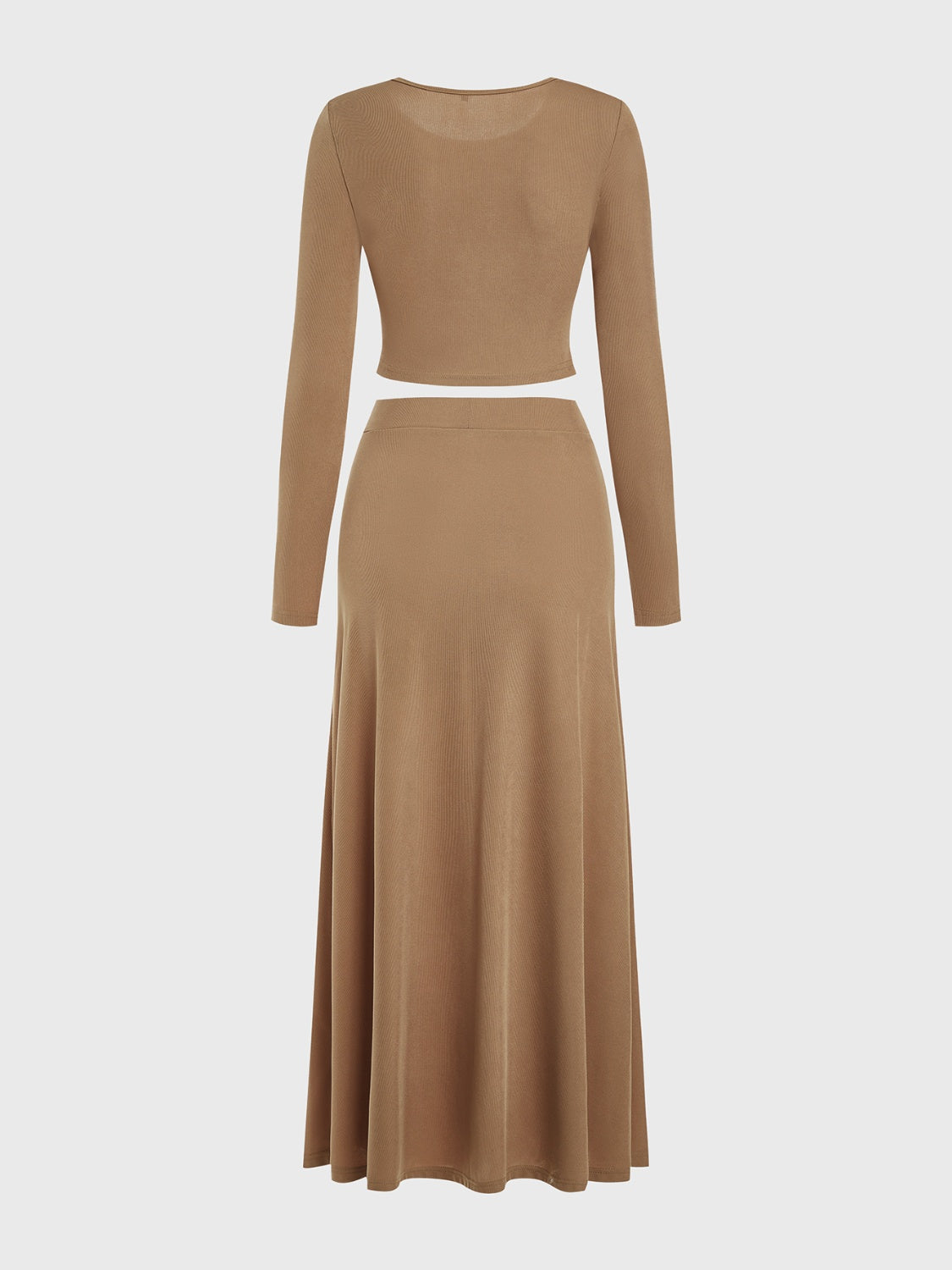 Set aus langärmligem Oberteil und Rock mit Rundhalsausschnitt