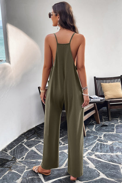 Overall mit Spaghettiträgern und Taschen