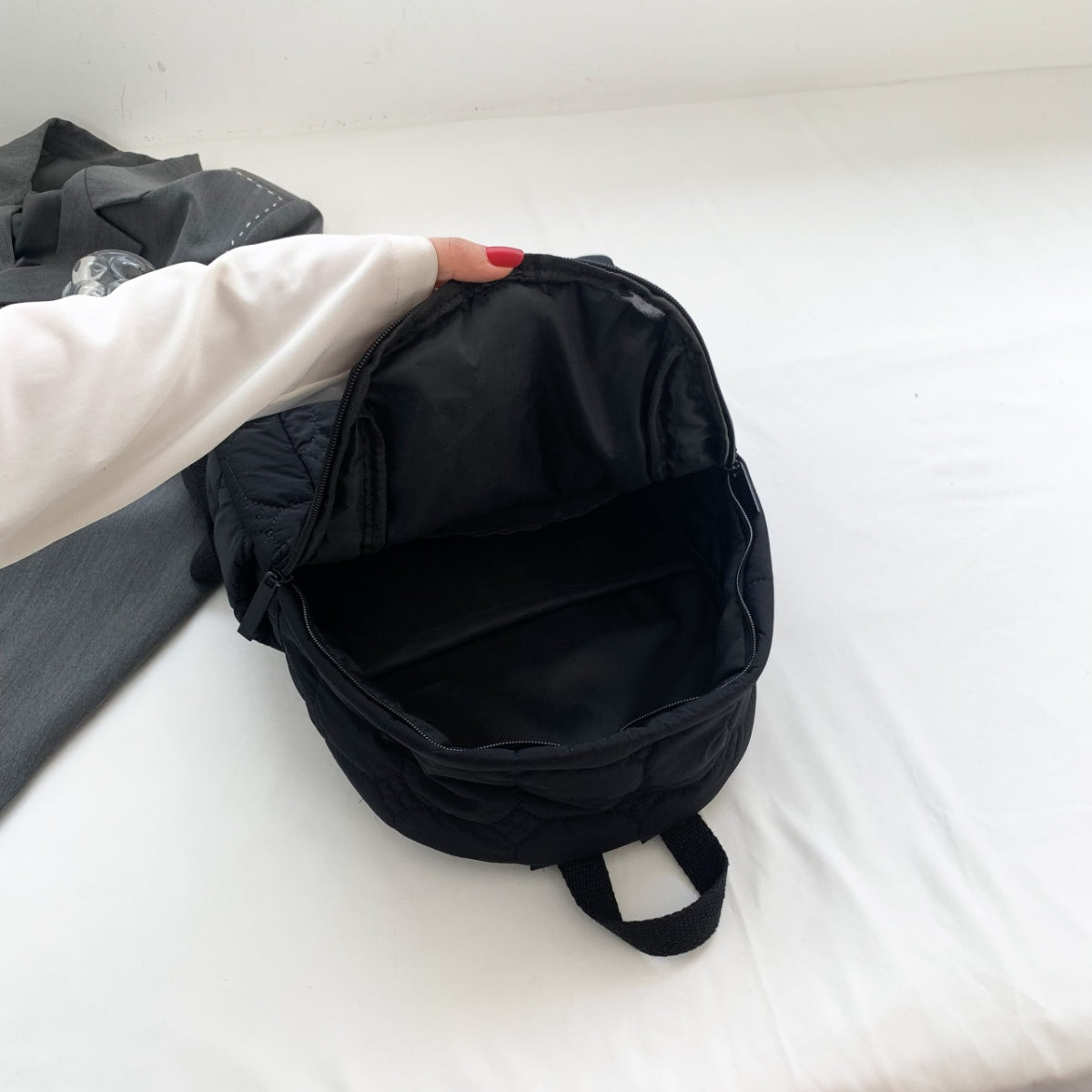 Gesteppte Rucksacktasche aus Polyester