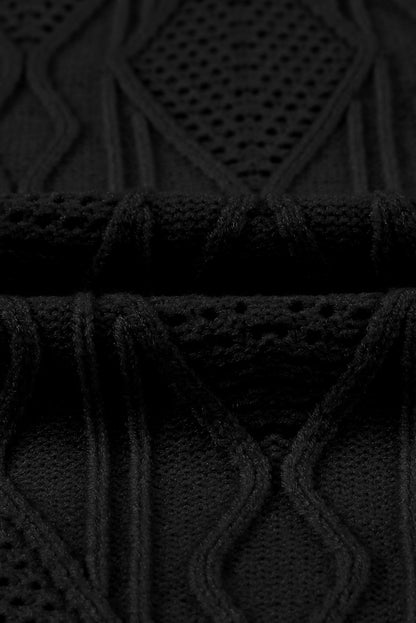 Plus Size Cable-Knit Button Up Sweater