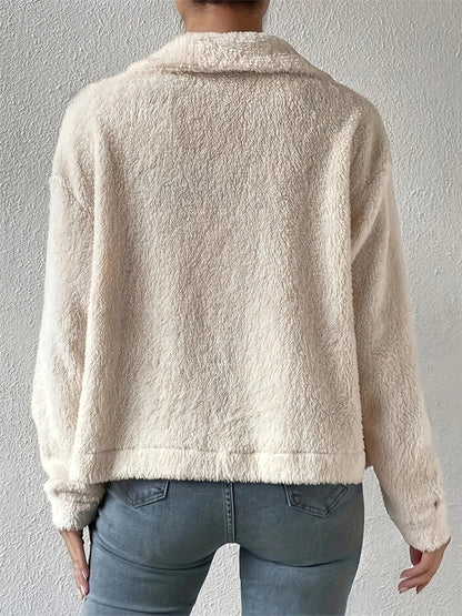 Jacke mit Kragen und Knopfleiste und dekorativen Taschenklappen