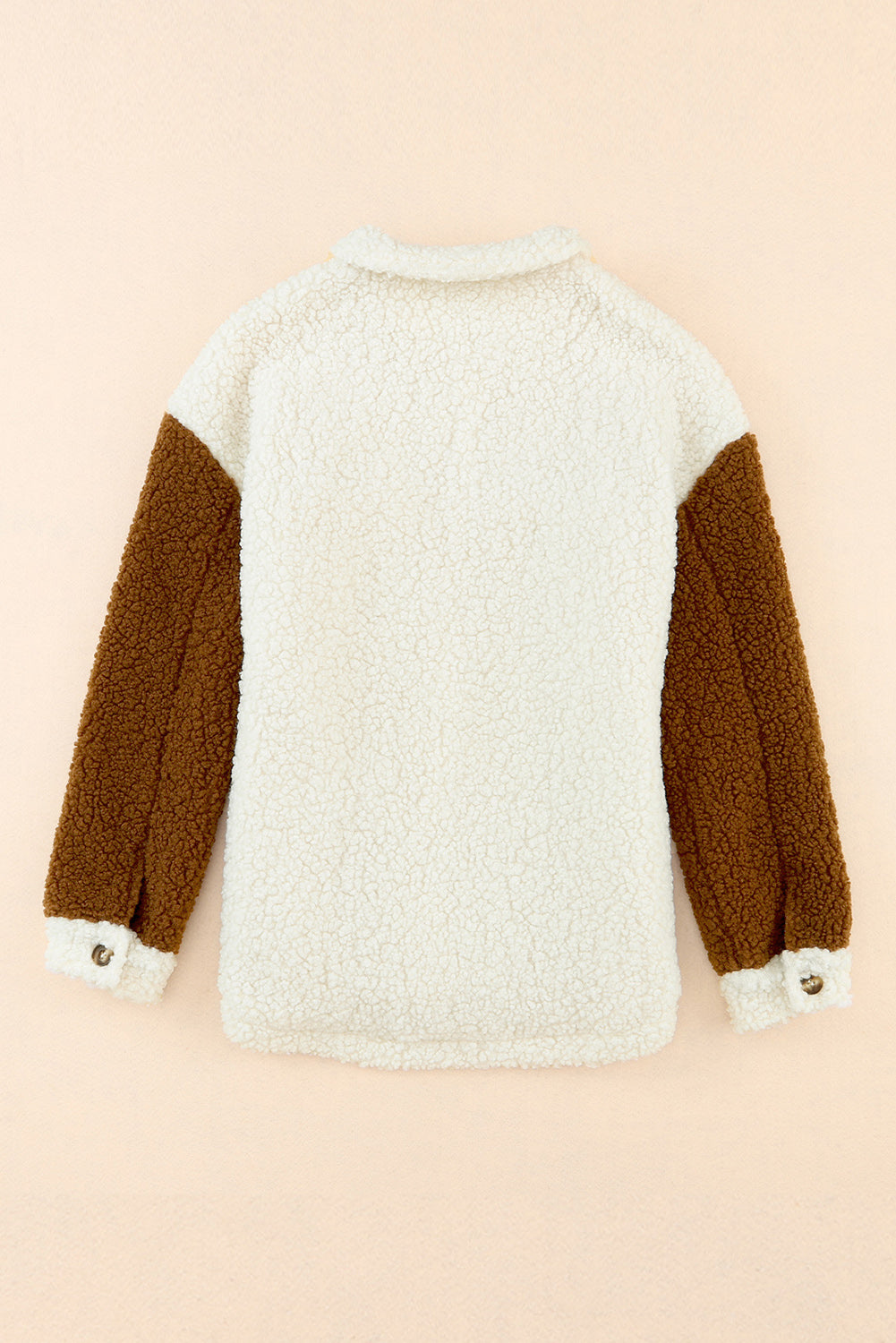 Sherpa-Jacke mit Farbblock-Muster und Kragen