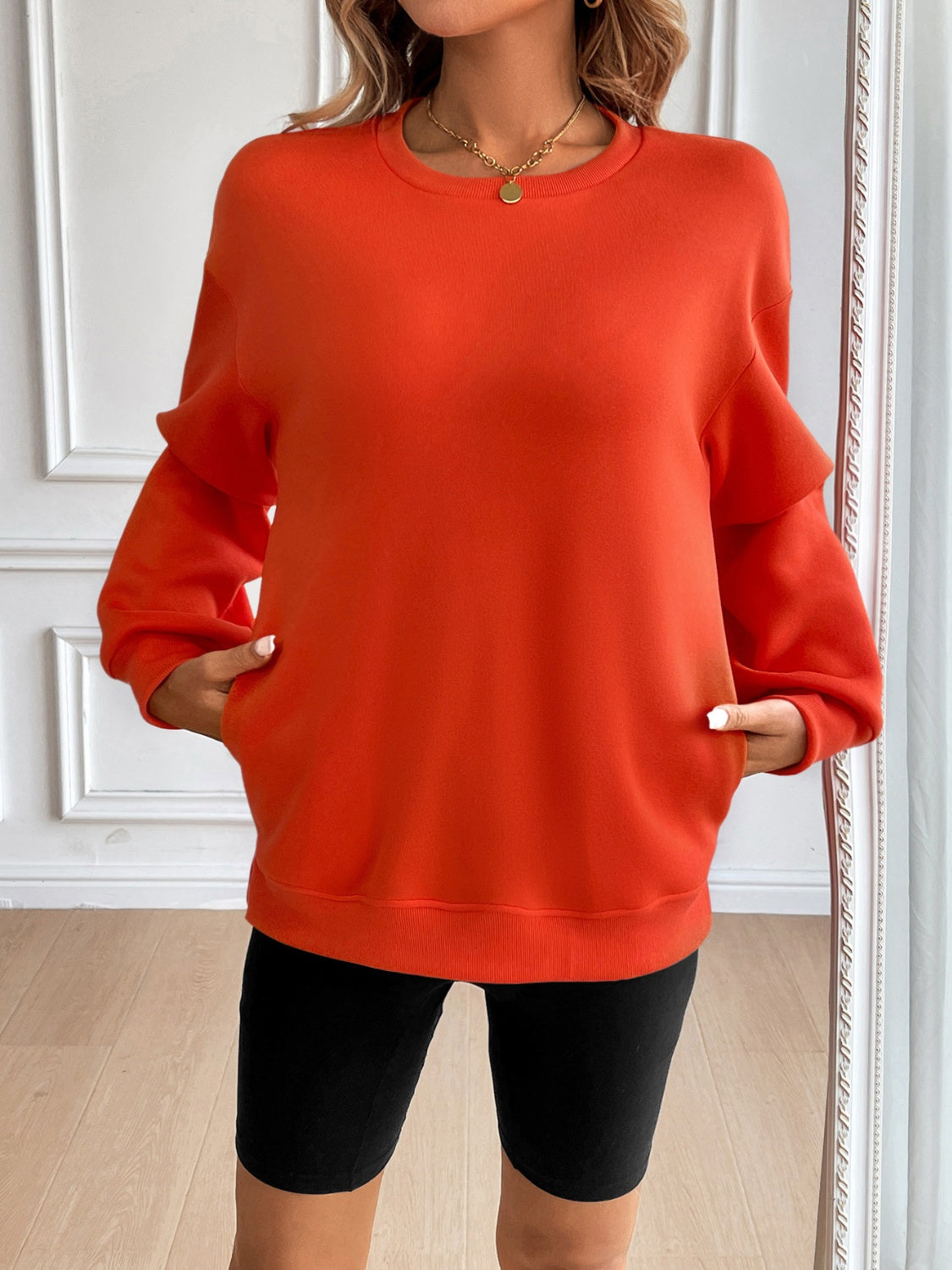 Ivy Lane Langarm-Sweatshirt mit Rundhalsausschnitt