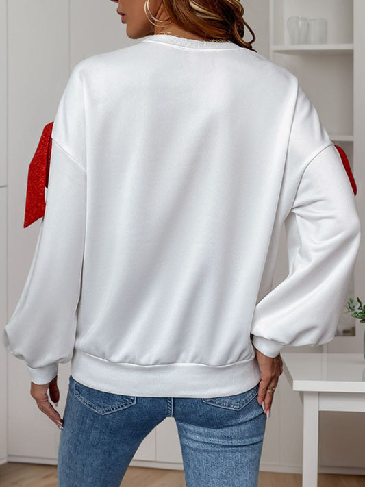 Perfee – Langärmliges Sweatshirt mit Rundhalsausschnitt und Schleife