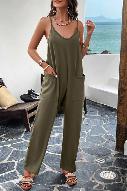 Overall mit Spaghettiträgern und Taschen