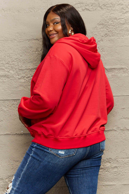 Langärmlige Kapuzenjacke mit Reißverschluss in voller Größe