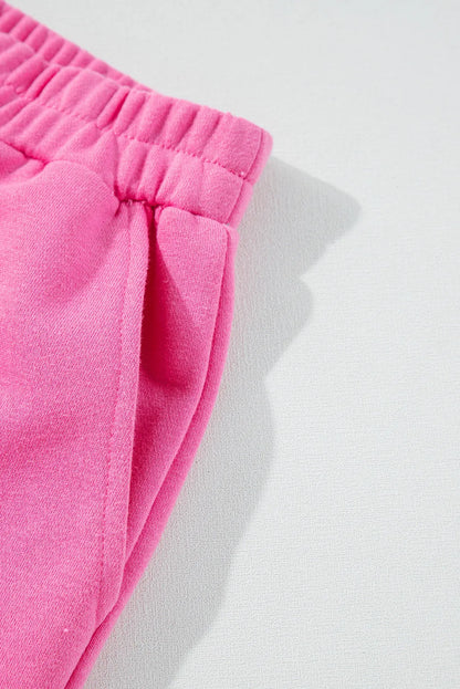 Set aus Top und Shorts mit Rundhalsausschnitt und hohem Bund