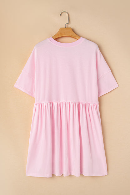 Minikleid mit Rundhalsausschnitt und halblangen Ärmeln