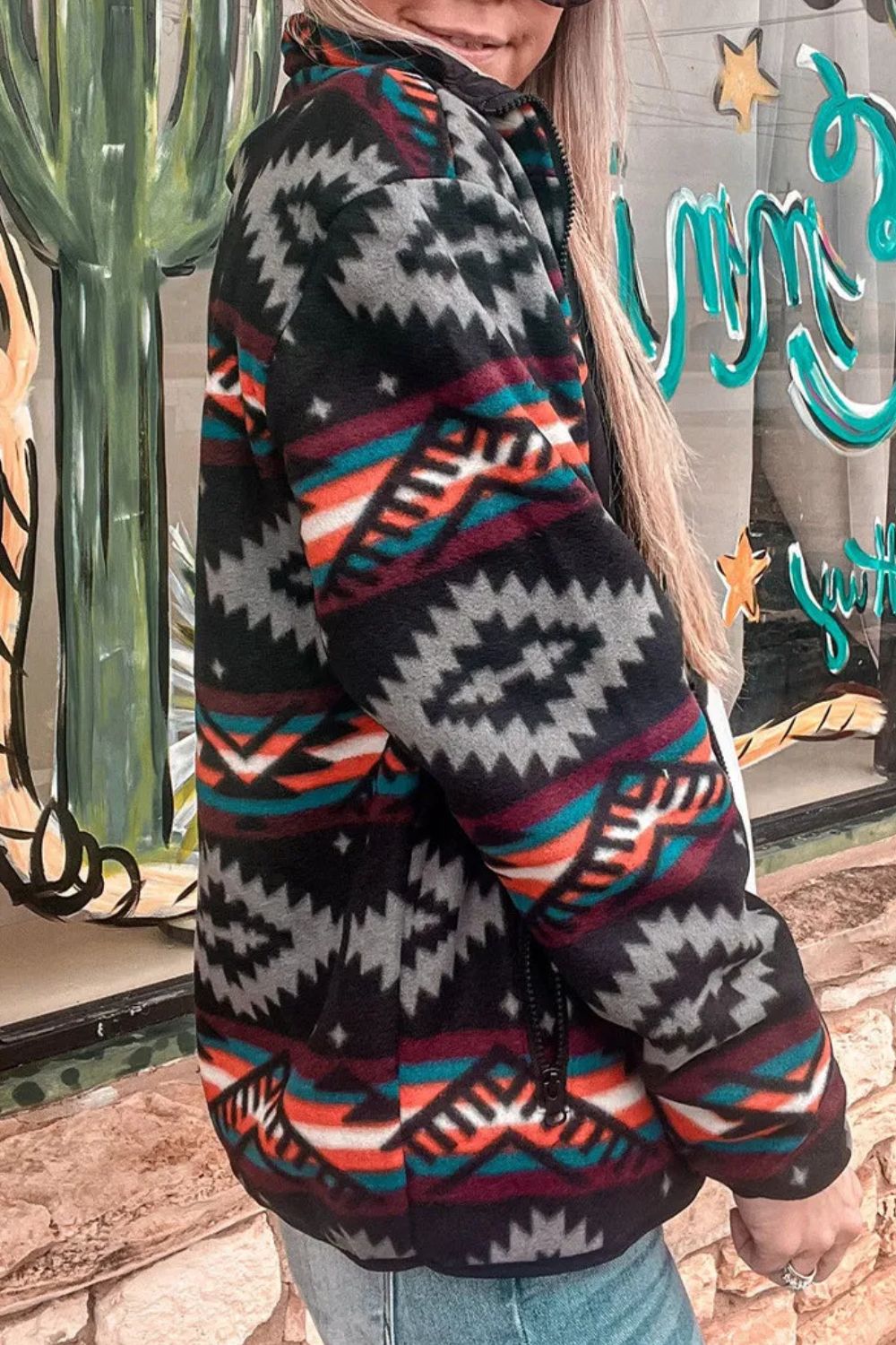 Langärmlige Jacke mit Reißverschluss