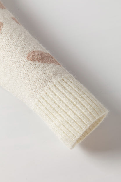 Strickjacke mit Leopardenmuster und V-Ausschnitt und Knopfleiste