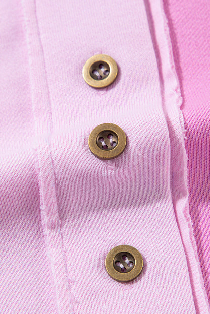 Sweatshirt mit Farbblock und halblangem Knopf