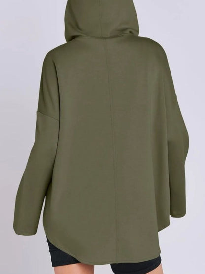 Langärmliger Hoodie mit Viertelreißverschluss