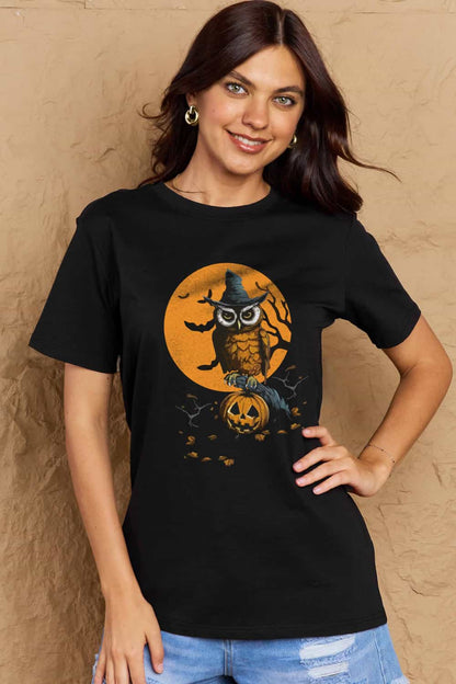 Simply Love – Baumwoll-T-Shirt in voller Größe mit Halloween-Motiv und Grafik