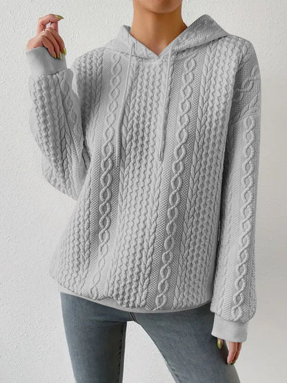 Kapuzenpullover mit überschnittener Schulter und Kordelzug