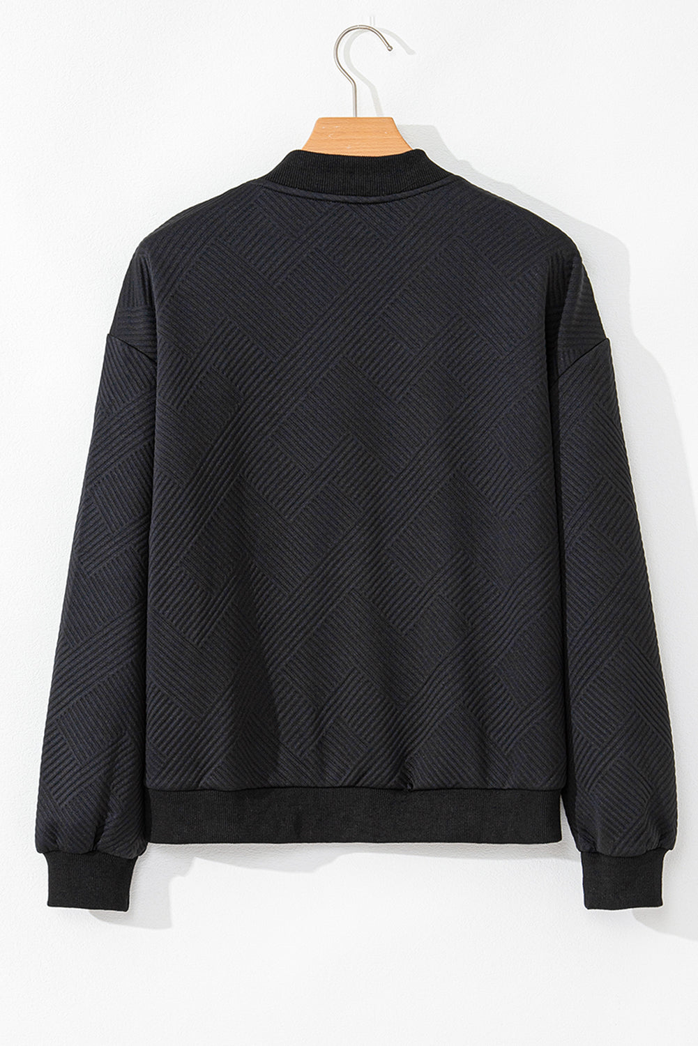 Strukturierte Langarmjacke mit Reißverschluss und Baseballkragen