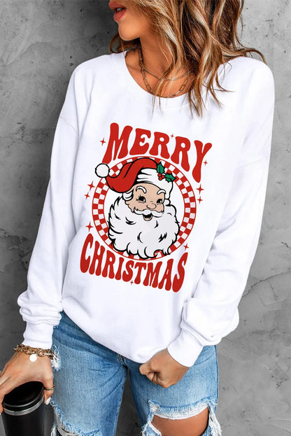 Sweatshirt mit Rundhalsausschnitt und Weihnachtsmann-Grafik