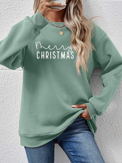 MERRY CHRISTMAS Sweatshirt mit überschnittenen Schultern