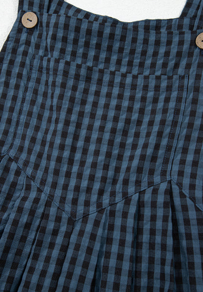 Karierter Overall mit weitem Bein und breiten Trägern