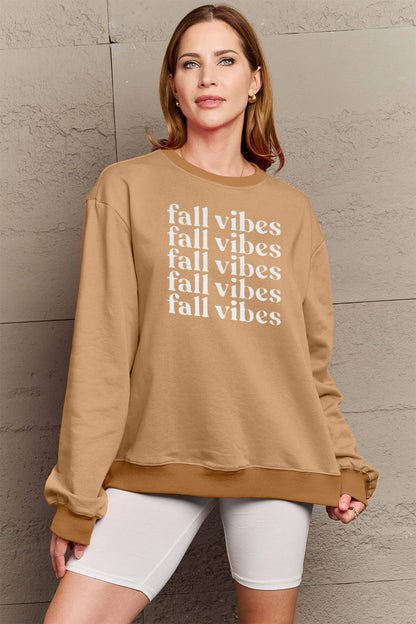 Simply Love – FALL VIBES – Grafik-Sweatshirt in voller Größe