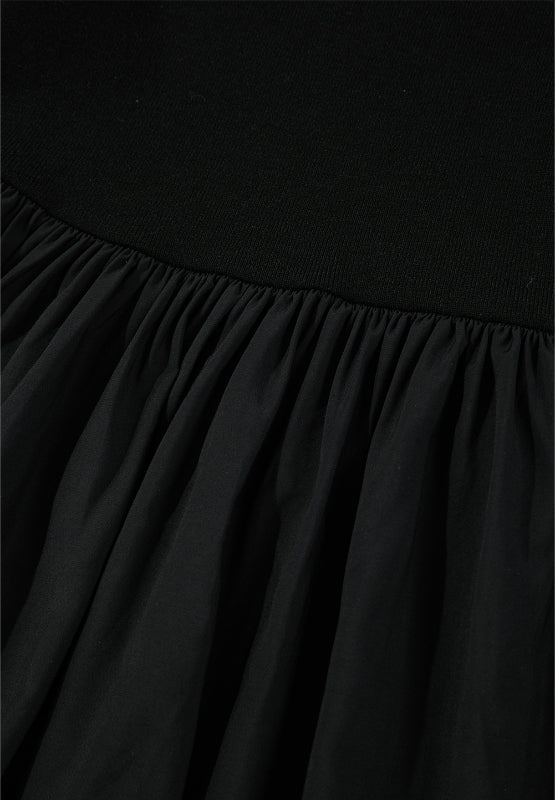 Langärmliges T-Shirt mit Schößchen und U-Ausschnitt