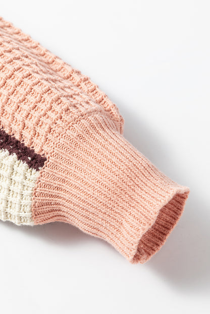 Pullover mit Stehkragen und Farbblockdesign im Kordelzugdesign