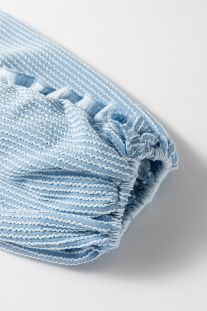 Sweatshirt mit Rundhalsausschnitt und Rüschenstruktur und langen Ärmeln