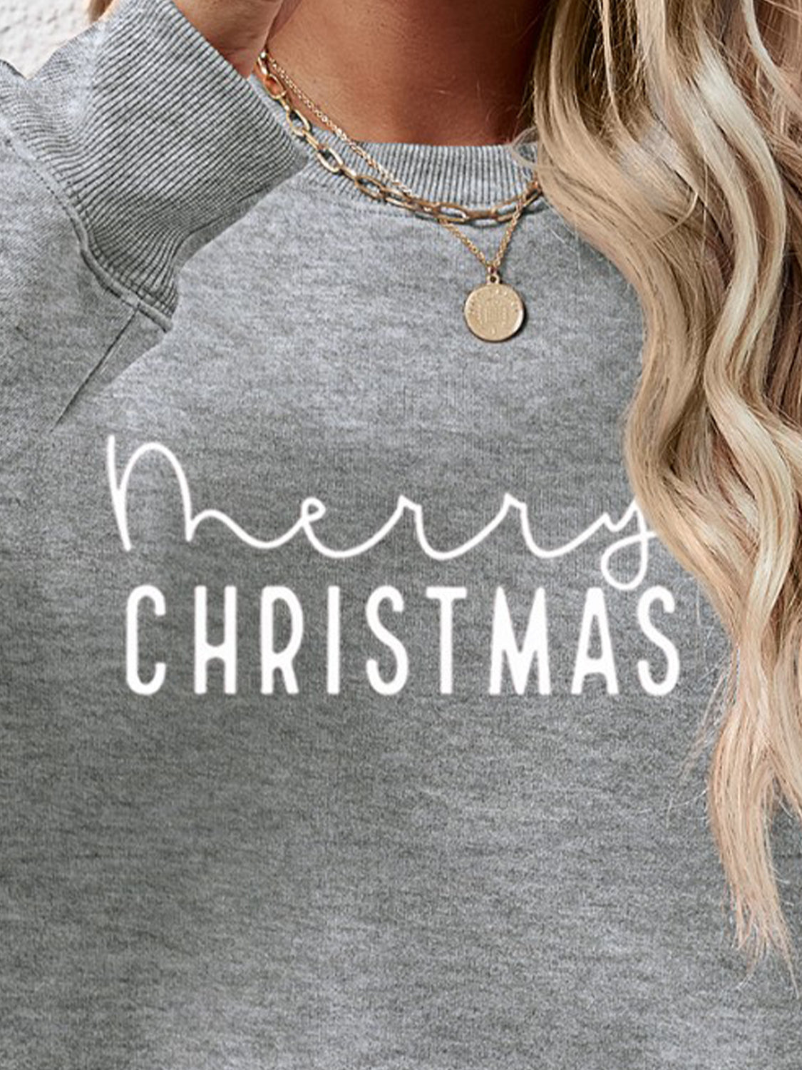 MERRY CHRISTMAS Sweatshirt mit überschnittenen Schultern