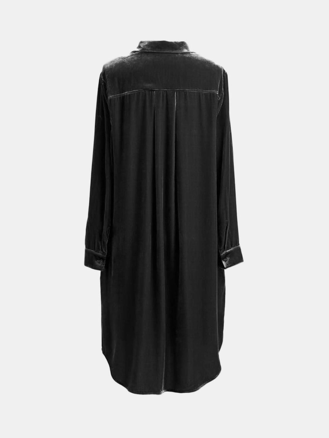 Knielanges Kleid mit langen Ärmeln und Knopfleiste