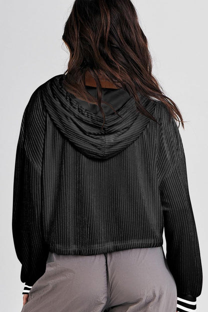 Kapuzenpullover mit überschnittener Schulter und Kordelzug