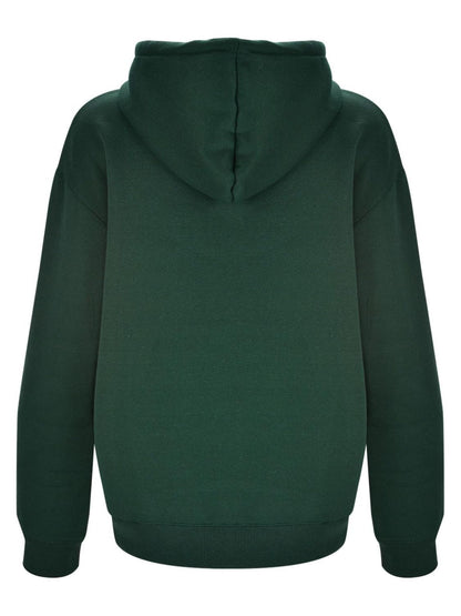 Langärmlige Kapuzenjacke mit Buchstabengrafik und Reißverschluss