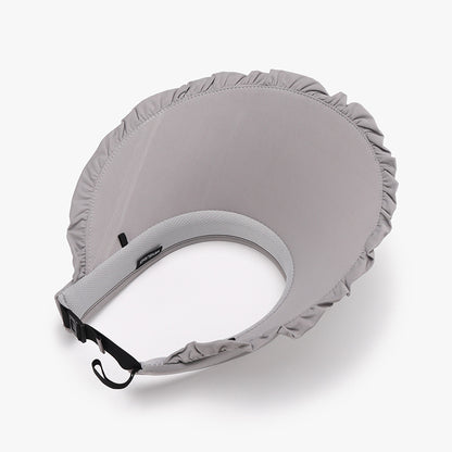 Verstellbarer Sonnenhut aus Eisseide mit Rüschen