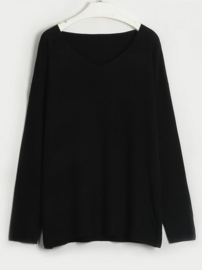 Set aus langärmligem Oberteil mit V-Ausschnitt und Hose mit Kordelzug